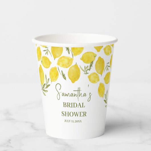Citroen Groene Italian Gele Olijf Bruidsfeest Papieren Bekers (Voorkant)