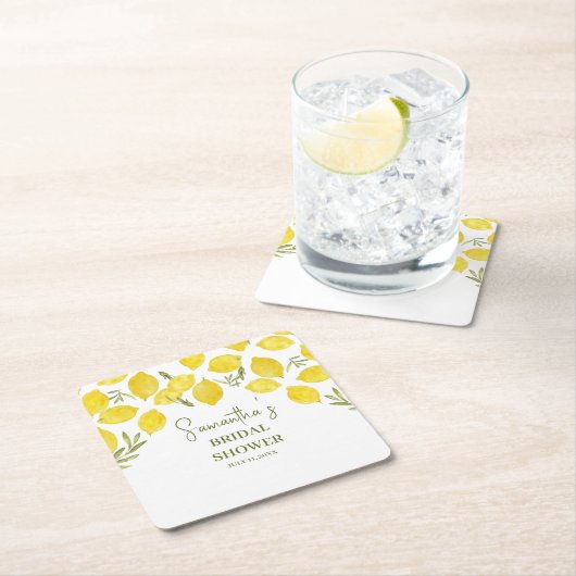 Citroen Groene Italianen Gele Olijf Bruidsfeest Kartonnen Onderzetters (Insitu)