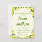 Citroen Groene Kader Douche Uitnodiging (Voorkant)