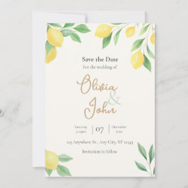 Citroen Groene Planten Save the Date Foto Achterka Kaart