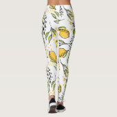 Citroen, groene takken: abstract patroon. leggings (Achterkant)