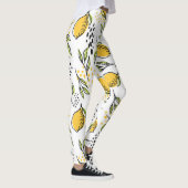 Citroen, groene takken: abstract patroon. leggings (Rechts)