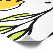 Citroen, groene takken: abstract patroon. poster (Hoek)