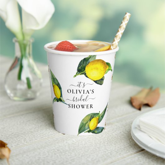 Citroen Grote Bladeren Bruidsfeest Papieren Bekers (Insitu)