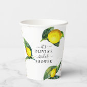 Citroen Grote Bladeren Bruidsfeest Papieren Bekers (Achterkant)