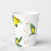 Citroen Grote Bladeren Bruidsfeest Papieren Bekers (Rechts)