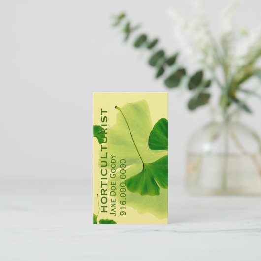 Citroen Grove Elegantie: Ginkgo bladeren Visitekaartje (Staand voorkant)