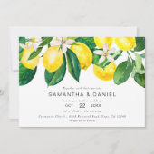 Citroen Grove Geel Chique Bruiloft Uitnodiging (Voorkant)