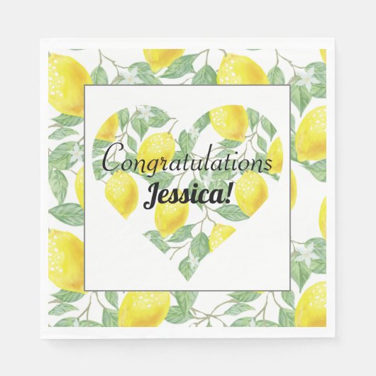 Citroen Hart Hoofd Pers Thema Bruidsfeest Servet (Voorkant)