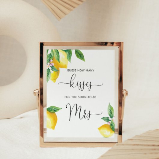 Citroen hoeveel kusjes bruidsfeest spelposter poster