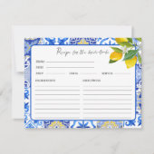 Citroen hoofd knijpen Vrijgezellenfeest Recept Kaa Notitiekaartje (Voorkant)