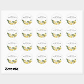 Citroen Hoofd Pers Bruiloftsborrel Ronde Sticker (Vel)