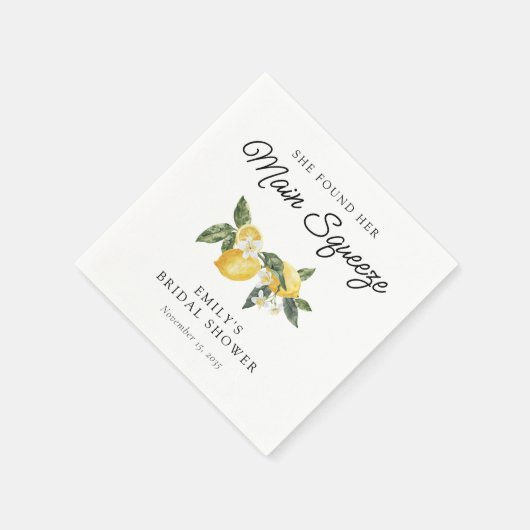 Citroen Hoofd Pers Bruiloftsborrel Servet (Hoek)