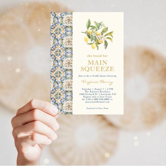 Citroen Hoofd Squeeze Bruiloftsfeest Kaart