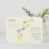 Citroen Hoofdknijp Gele Bruiloftsdouche Kaart (Staand voorkant)