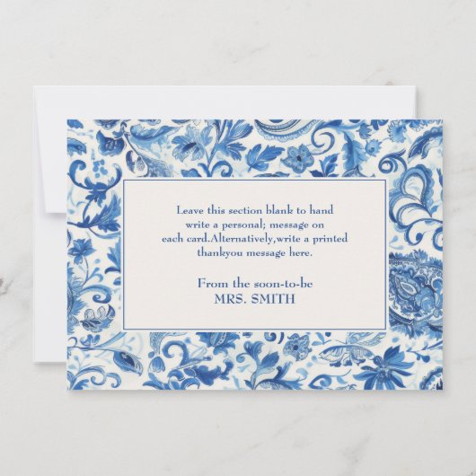 Citroen hoofdsqueeze bruiloftsuitnodiging blauw bedankkaart (Achterkant)