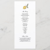Citroen Huwelijksprogramma | Italiaanse Amalfikust Menu (Achterkant)