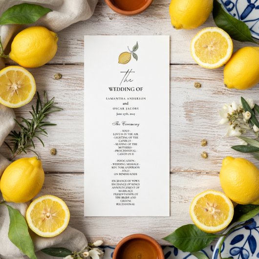 Citroen Huwelijksprogramma | Italiaanse Amalfikust Menu