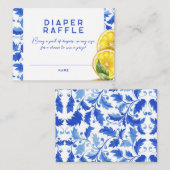 Citroen Italiaans Amalfi Baby shower Luier Raffle Visitekaartje (Voorkant / Achterkant)