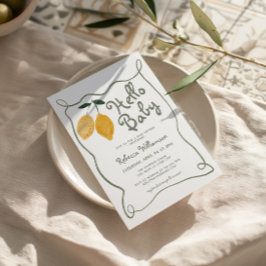 Citroen Italiaans Amalfi Genderneutraal Baby showe Kaart