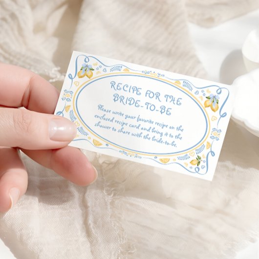 Citroen Italiaans Bidal Douche Recept voor de brui Informatiekaartje