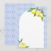 Citroen Italiaans Blauw Tegel Positano Blank Kaart (Voorkant / Achterkant)