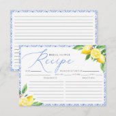 Citroen Italiaans Positano Blauw Vrijgezellenfeest Informatiekaartje (Voorkant / Achterkant)