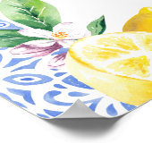 Citroen Italiaanse Blauwe Tegels Positano Bruidsca Poster (Hoek)