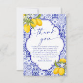 Citroen Italiaanse Hoofdpers Bridal Shower Bedankkaart (Voorkant)