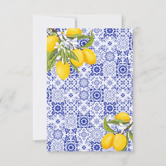 Citroen Italiaanse Hoofdpers Bridal Shower Bedankkaart (Achterkant)