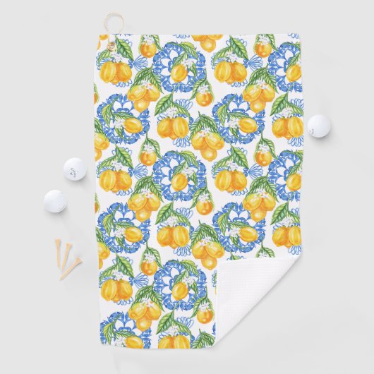 Citroen Italiaanse print klassieker Amalfi kust Golfhanddoek (Insitu)