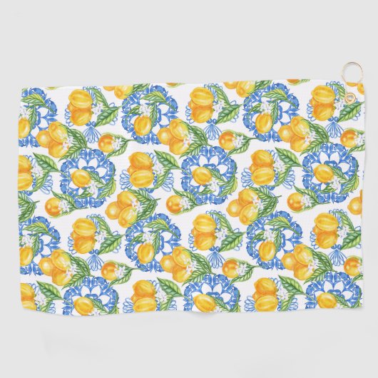 Citroen Italiaanse print klassieker Amalfi kust Golfhanddoek (Horizontaal)