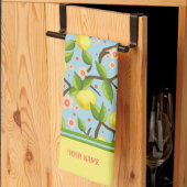 Citroen Jouw naam Geel Fun Bloemen  Theedoek