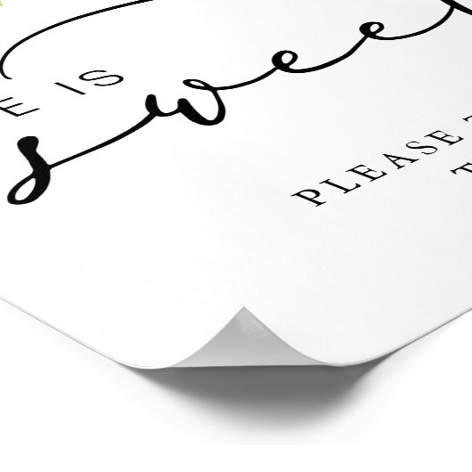 Citroen kalligrafie liefde is lief trouwteken poster (Hoek)