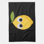 Citroen Karakter, zoet fruit met googly ogen Theedoek (Verticaal)