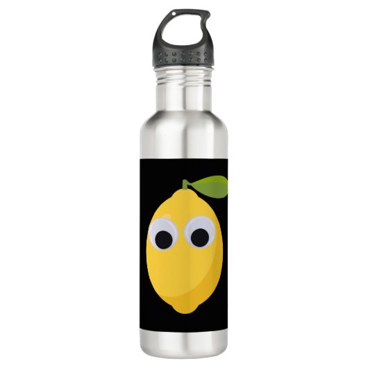 Citroen Karakter, zoet fruit met googly ogen Waterfles (Voorkant)