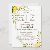 Citroen knijpen Jubileum bruiloft witte uitnodigin Kaart (Achterkant)