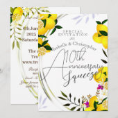 Citroen knijpen Jubileum bruiloft witte uitnodigin Kaart (Voorkant / Achterkant)