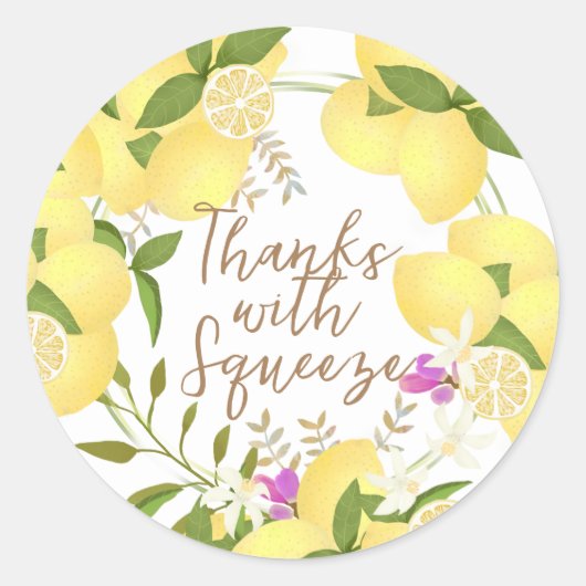 Citroen knijpen Witte Sticker (Voorkant)