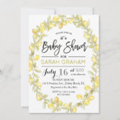Citroen Krans Waterverf Baby Shower Uitnodiging (Voorkant)
