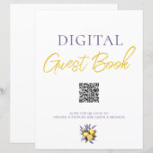 Citroen Lavendel Digitale Gastboek QR-code bord (Voorkant / Achterkant)