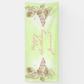 Citroen Lime Roze Vlinder Spandoek (Verticaal)