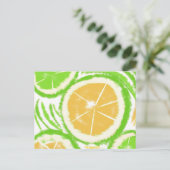 Citroen Lime Schijf Abstract Tie Dye Briefkaart (Staand voorkant)