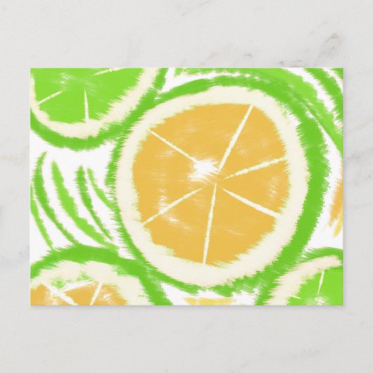 Citroen Lime Schijf Abstract Tie Dye Briefkaart (Voorkant)