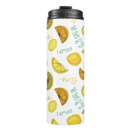 Citroen & Limoen Citrusvruchten Thermosbeker (Voorkant)