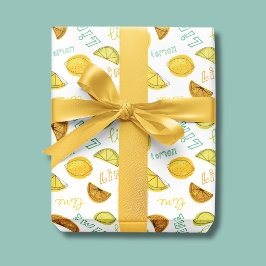 Citroen & Limoen Pittig Fruit Patroon Cadeaupapier