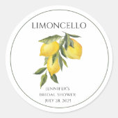 Citroen Limoncello Dank Je Bruidsfeest Favorietje Ronde Sticker (Voorkant)