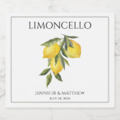 Citroen Limoncello Dankjewel Trouwgeschenk Likeurfles Etiket (Enkel label)