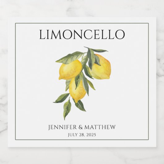 Citroen Limoncello Dankjewel Trouwgeschenk Likeurfles Etiket (Enkel label)