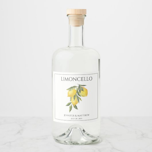 Citroen Limoncello Dankjewel Trouwgeschenk Likeurfles Etiket (Voorkant)